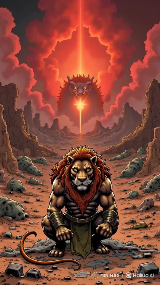 The Lion King Battles the Dragon Tiamat – AI Generated Video | Hailuo AI