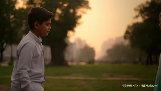 Romantic Encounter in a Golden-Hour Urban Park – AI Generated Video | Hailuo AI
