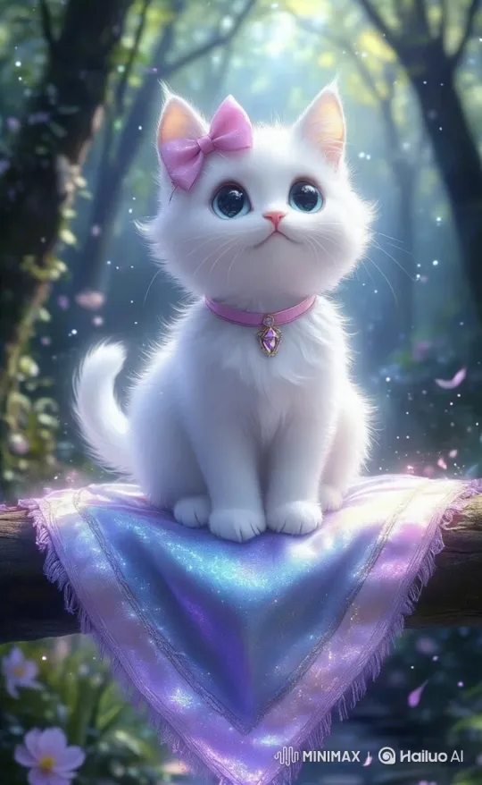 Magical Forest: A Serene Kitten's Enchanted Moment – AI Generated Video | Hailuo AI