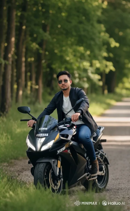 Stylish Man's Disappointing Motorcycle Struggle – AI Generated Video | Hailuo AI