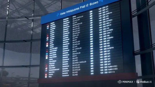 Airport Chaos: Thousands of Flights Disrupted by Severe Weather – AI Generated Video | Hailuo AI