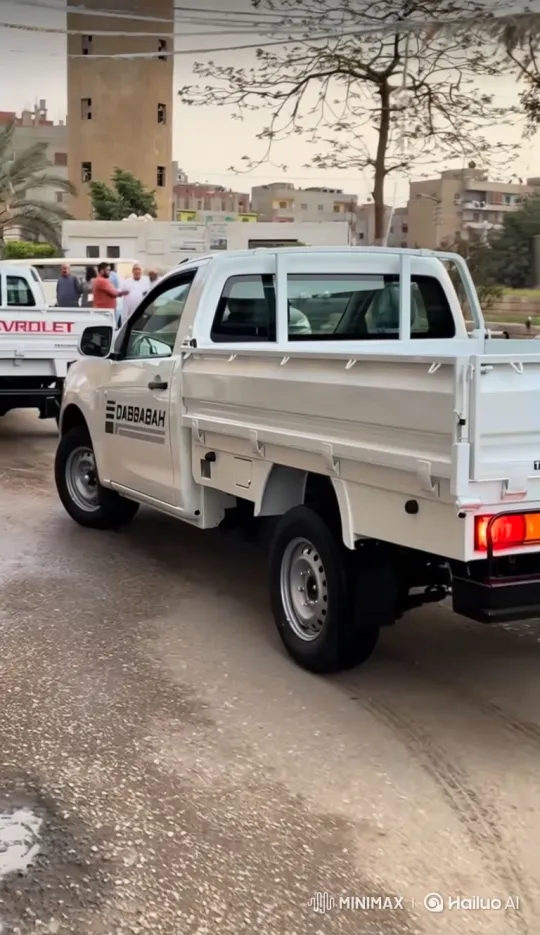 White Pickup Truck Drives Away on Wet Road – AI Generated Video | Hailuo AI