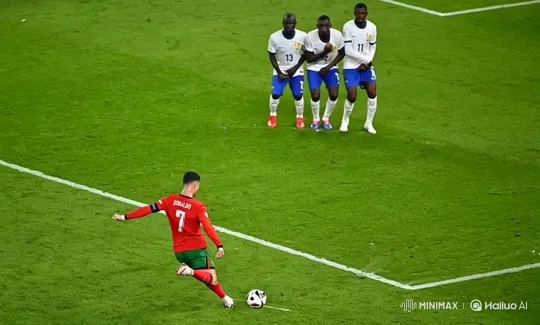 Ronaldo's Free Kick Goal and Celebration – AI Generated Video | Hailuo AI