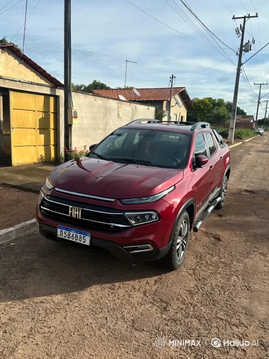 Glossy Red Pickup Truck Lowers on Gravel Road – AI Generated Video | Hailuo AI