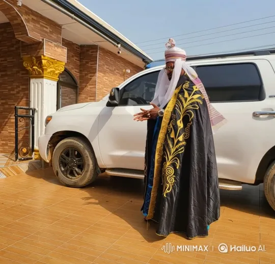 Man in Elaborate Attire Enters White SUV – AI Generated Video | Hailuo AI