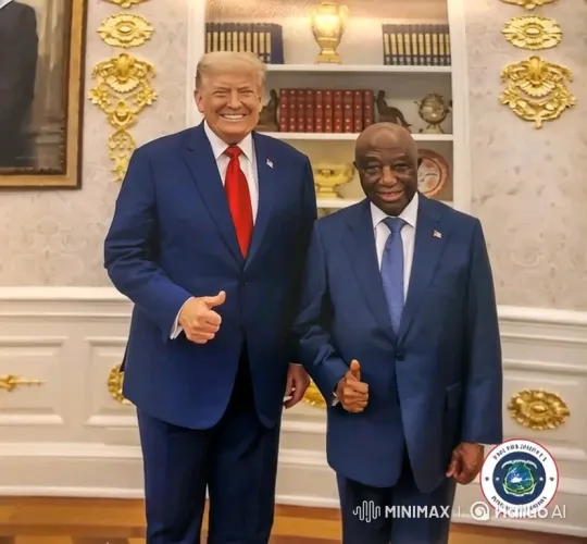 Two Leaders Express Confidence and Unity in Ornate Office – AI Generated Video | Hailuo AI