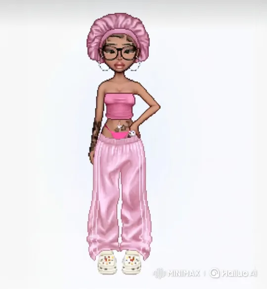 Stylized Female Avatar in a Casual Pose Engages in Silent Conversation – AI Generated Video | Hailuo AI