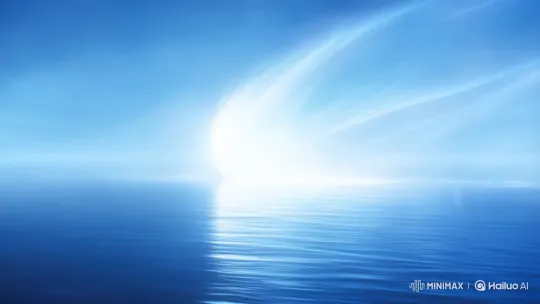 Divine Spirit's Celestial Sweep Over Dark Ocean – AI Generated Video | Hailuo AI