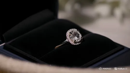 Intimate Reveal of a Sparkling Diamond Ring – AI Generated Video | Hailuo AI