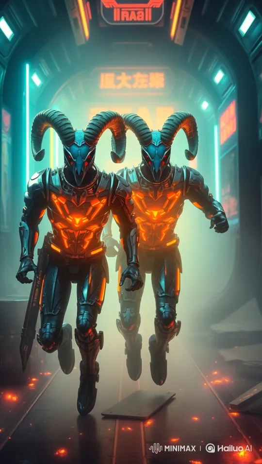 Armored Figures on a Futuristic Mission Run – AI Generated Video | Hailuo AI
