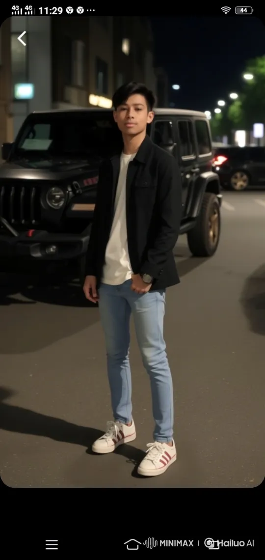 Young Man in Urban Night Scene with Subtle Movements – AI Generated Video | Hailuo AI