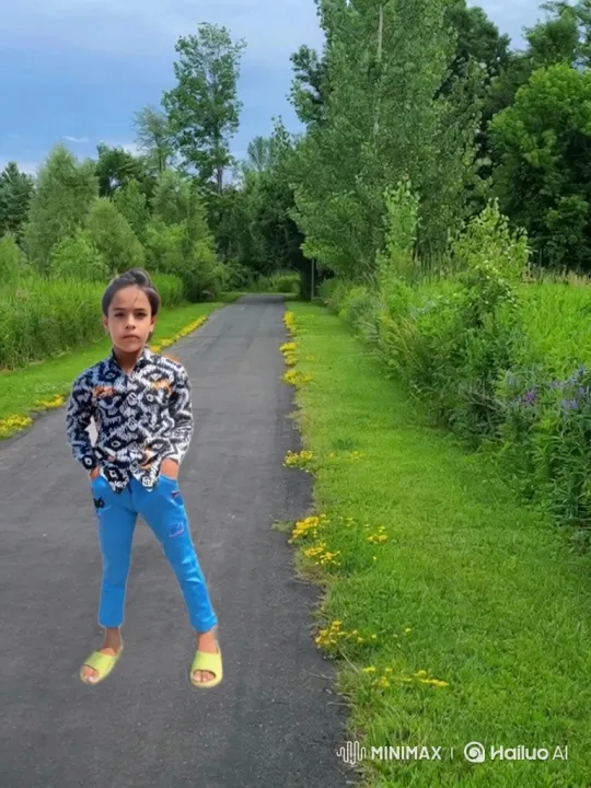 Young Boy Watches BMW Drive By in Park – AI Generated Video | Hailuo AI