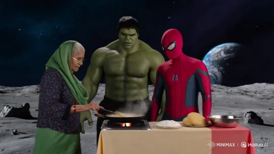 Marvel Superheroes Queue for Vada on the Moon – AI Generated Video | Hailuo AI