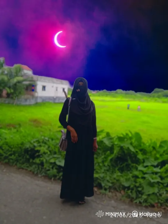 Woman Walks in Mystical Rural Landscape with Surreal Sky – AI Generated Video | Hailuo AI