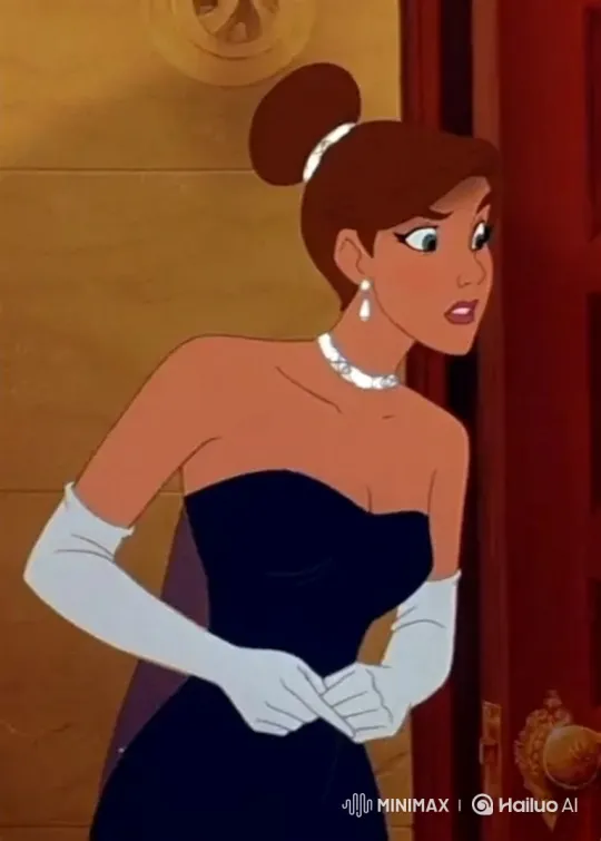 Cartoon Woman's Magical Transformation into Glamorous Evening Attire – AI Generated Video | Hailuo AI