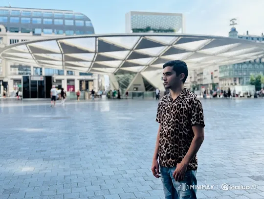 Young Couple Shares Silent Moment in City Square – AI Generated Video | Hailuo AI