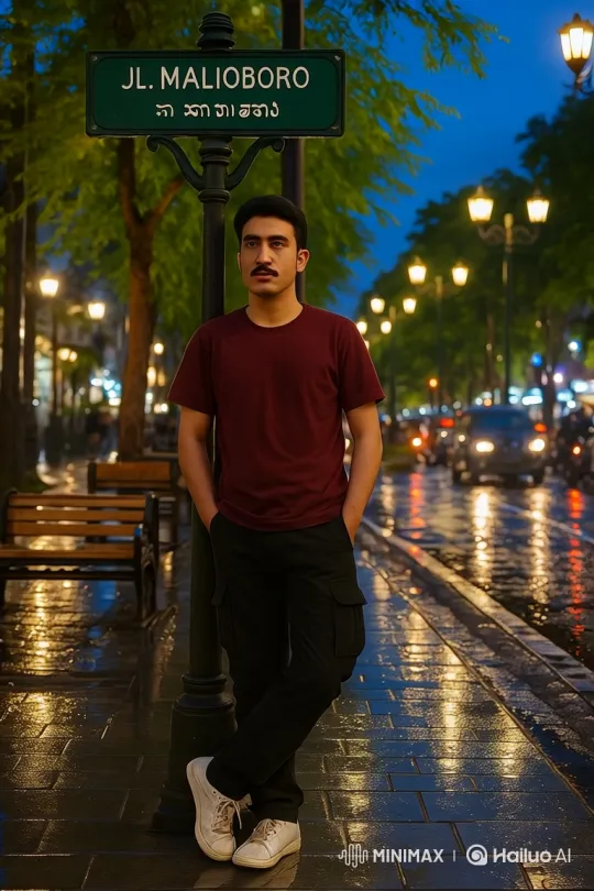 Young Couple Shares a Moment on a Damp City Street – AI Generated Video | Hailuo AI
