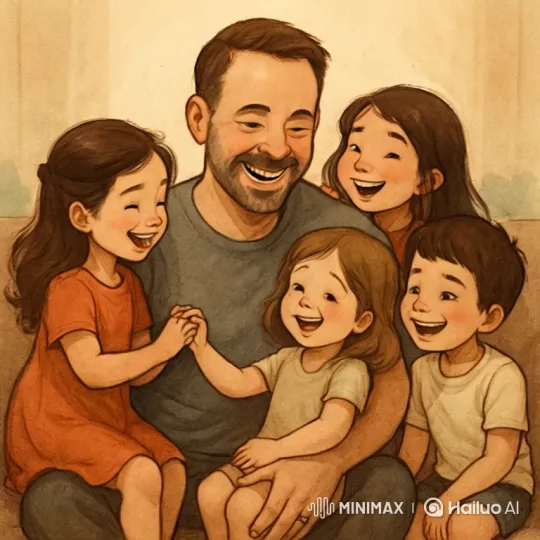 Uncle and Nieces Share Heartwarming Bonding Moment – AI Generated Video | Hailuo AI
