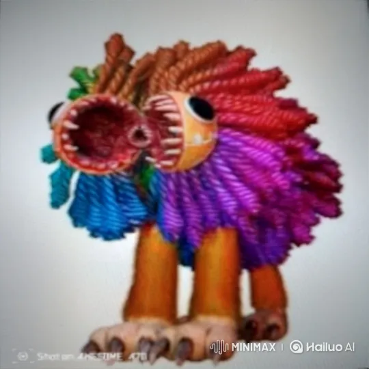 Fantastical Two-Headed Yarn Creature in Dynamic Run – AI Generated Video | Hailuo AI