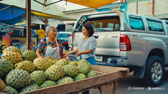 Elderly Vendor Astonished by Fruit Exchange Offer – AI Generated Video | Hailuo AI