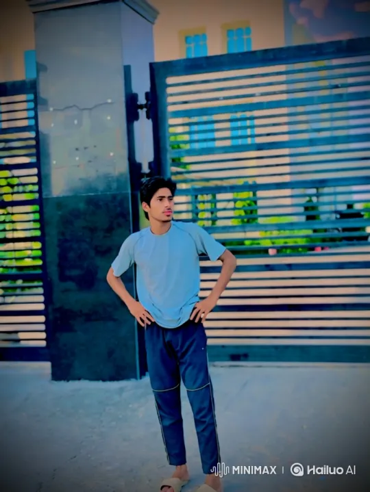 Young Man Examines Luxury Sedan in Cool Blue Light – AI Generated Video | Hailuo AI