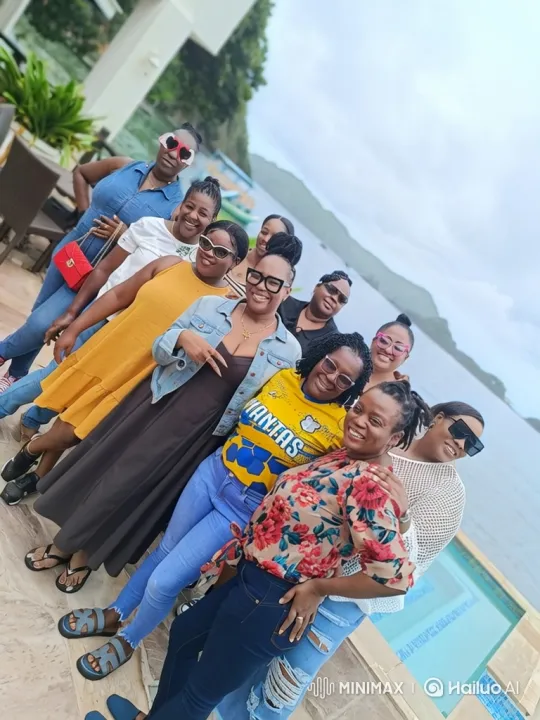 Women Bonding on Patio Amidst Scenic Landscape – AI Generated Video | Hailuo AI