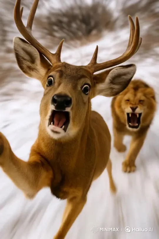 Lion Hunts Deer – AI Generated Video | Hailuo AI