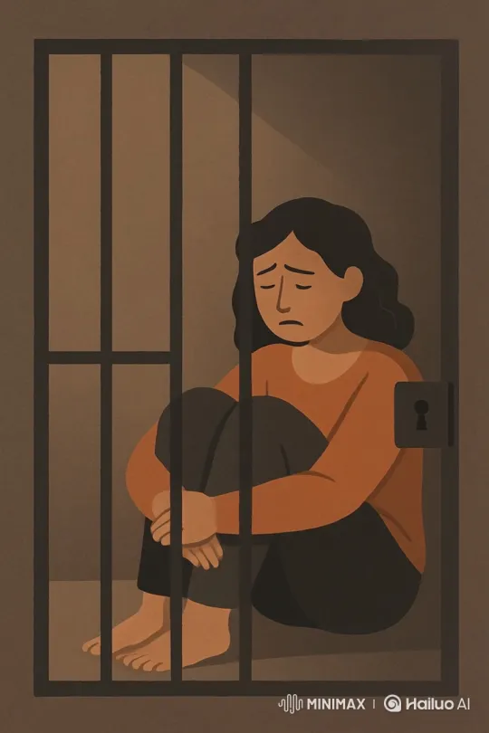 Sad Woman in Jail Cell: Illustration of Isolation – AI Generated Video | Hailuo AI