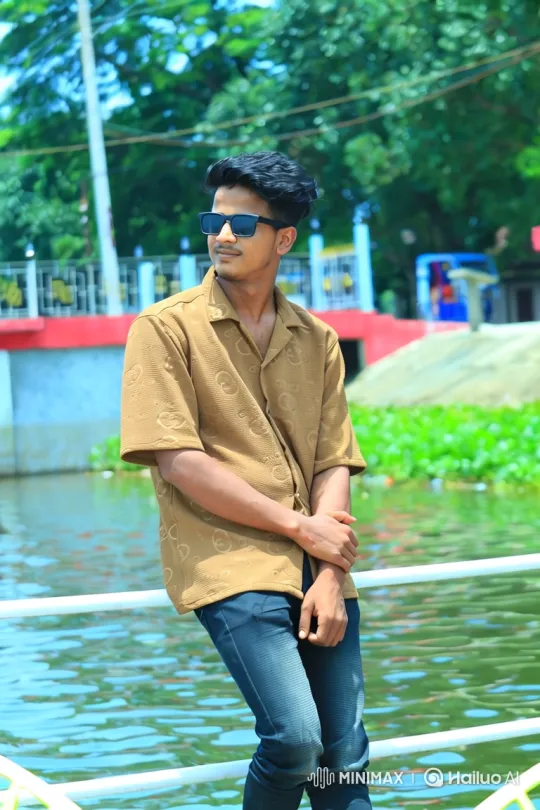 Young Man in Serene Waterside Setting with Dramatic Camera Movements – AI Generated Video | Hailuo AI