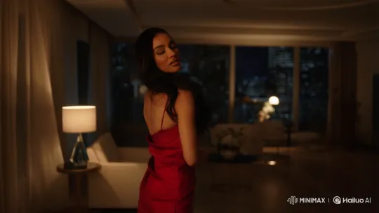 Sensual Pose of Elegant Woman in Luxurious Apartment – AI Generated Video | Hailuo AI