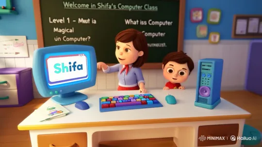Teacher Shifa Explains Computer Parts to Boy – AI Generated Video | Hailuo AI