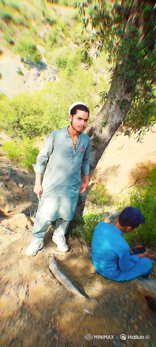 Stylized Portrait of Two Men in a Dreamy Landscape – AI Generated Video | Hailuo AI
