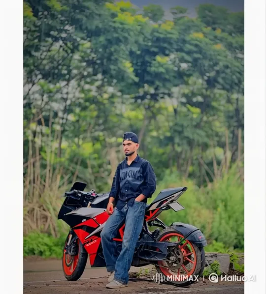 Young Couple Shares Intimate Moment by Motorcycle – AI Generated Video | Hailuo AI