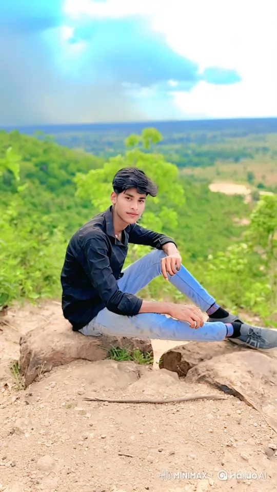Young Couple Shares a Moment of Serenity at Scenic Overlook – AI Generated Video | Hailuo AI