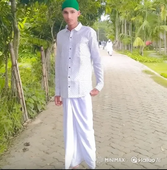 Young Man Boards Motorcycle on Verdant Path – AI Generated Video | Hailuo AI