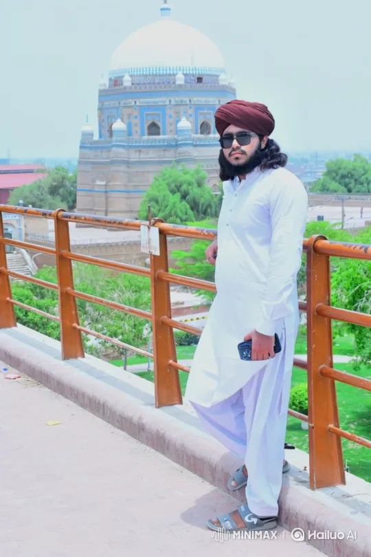 Man in Turban Enters Car Near Historic Building – AI Generated Video | Hailuo AI