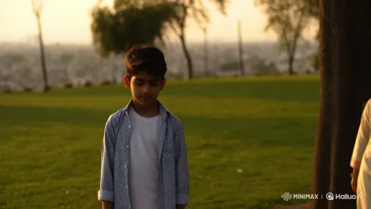 Golden Hour Park Encounter: Boy and Pakistani Girl Share a Smile – AI Generated Video | Hailuo AI