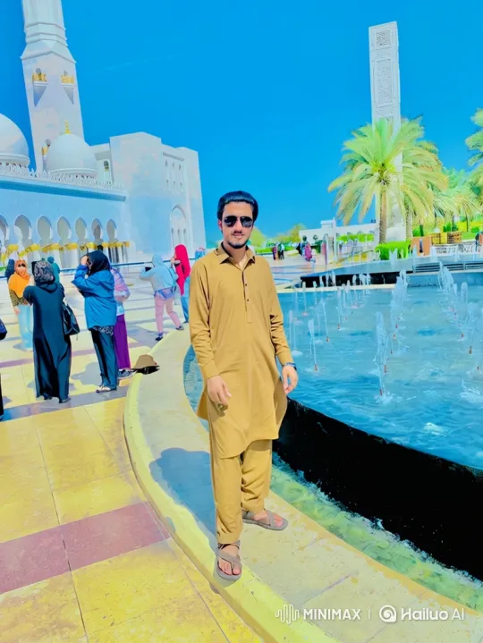 Young Man in Tunic Admires Architectural Beauty – AI Generated Video | Hailuo AI