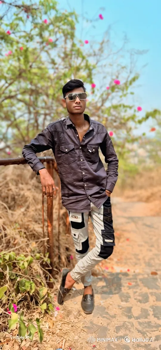 Young Man in Stylish Pose with Natural Background – AI Generated Video | Hailuo AI