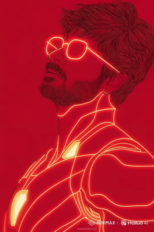 Transformation and Zoom on Neon-Lit Man – AI Generated Video | Hailuo AI