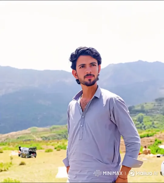 Young Man in Serene Landscape: A Journey from Thoughtfulness to Warm Engagement – AI Generated Video | Hailuo AI