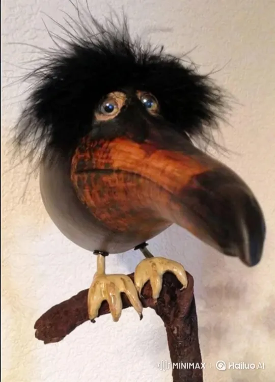 Animated Whimsical Bird Sculpture Comes Alive – AI Generated Video | Hailuo AI