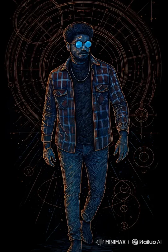 Stylish Man in Dynamic Geometric Background – AI Generated Video | Hailuo AI