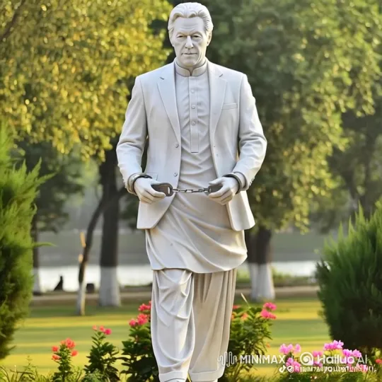 Statue with Handcuffs in Serene Park at Dawn/Dusk – AI Generated Video | Hailuo AI