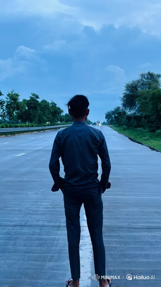Man boards luxury sports car on empty highway – AI Generated Video | Hailuo AI