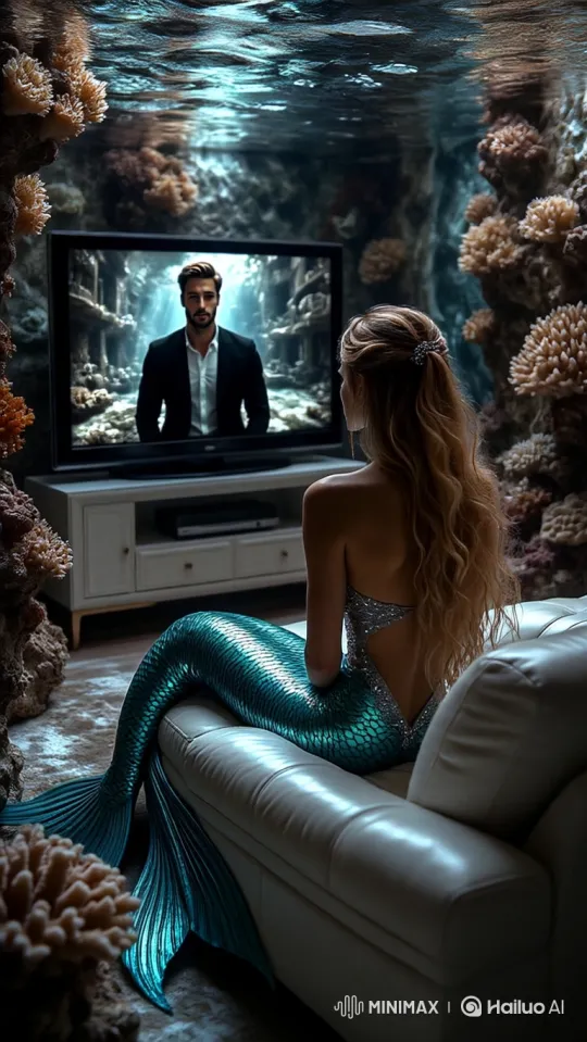Mermaid and Man Share an Underwater Romance – AI Generated Video | Hailuo AI