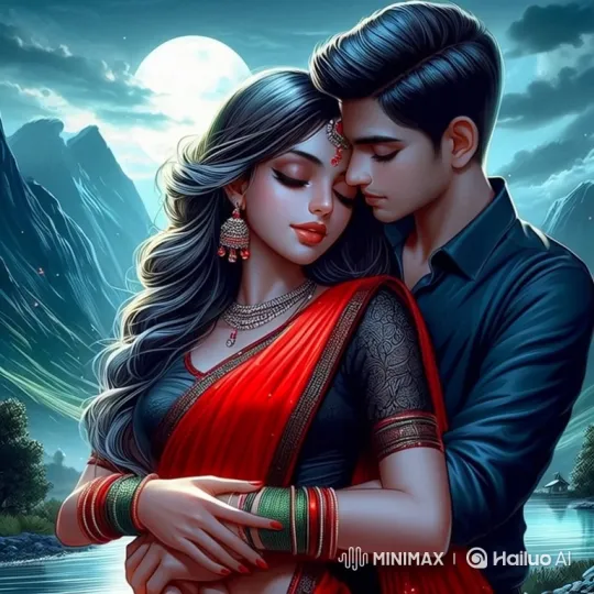Romantic Couple's Intimate Embrace Under Moonlight – AI Generated Video | Hailuo AI
