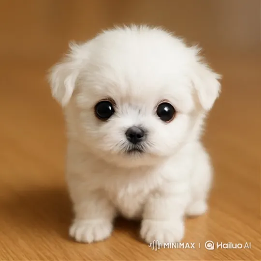 Six Fluffy Puppies Hesitate at Top of Stairs – AI Generated Video | Hailuo AI