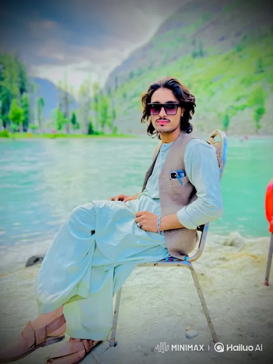 Young Couple Shares a Moment by a Turquoise River – AI Generated Video | Hailuo AI