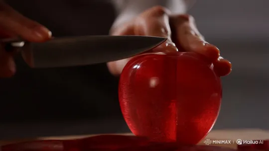 Artful Slicing of a Crystal Apple – AI Generated Video | Hailuo AI
